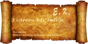 Eichhorn Kálmán névjegykártya